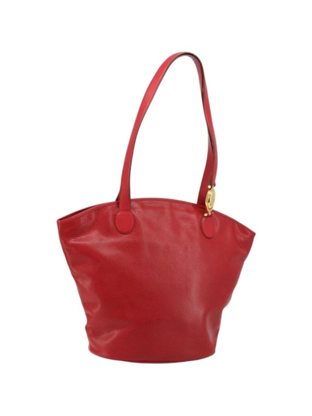 Christian Dior Tote Bag Leather Red Gold